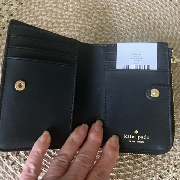 Kate Spade Black Card Holder with Gold Zipper - Picture 2 of 2